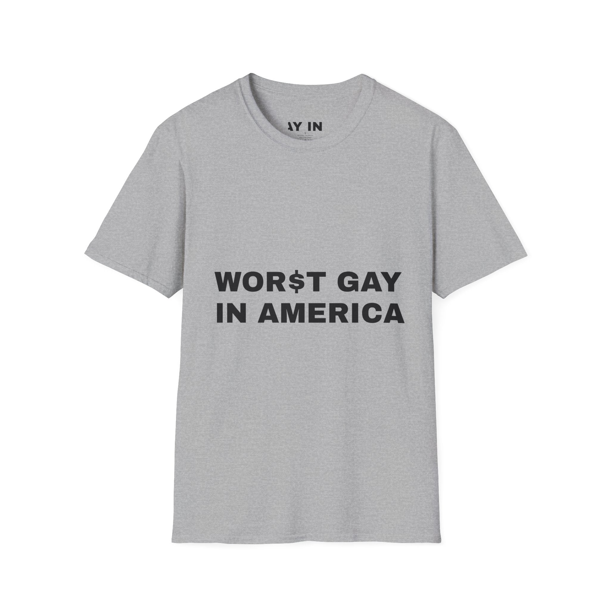 T-Shirt — "Worst Gay in America" Graphic Tee