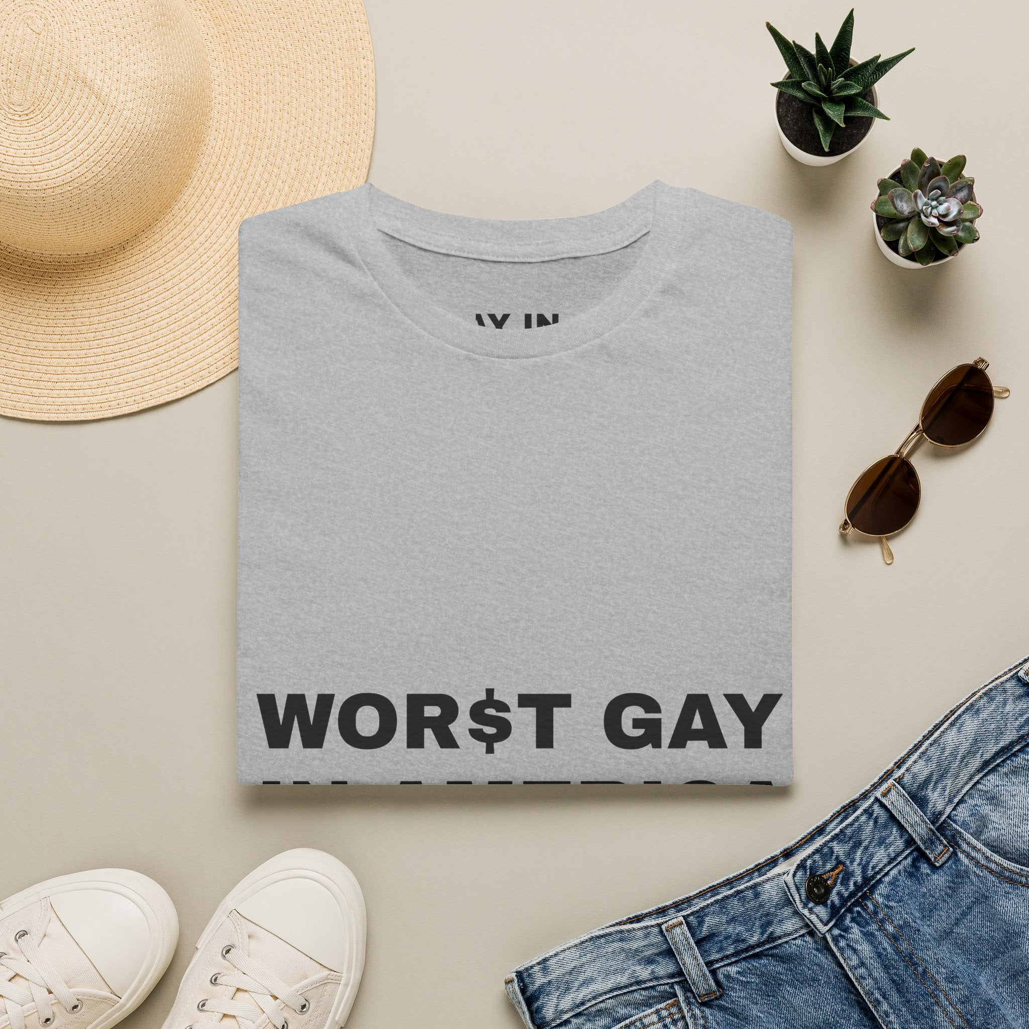 T-Shirt — "Worst Gay in America" Graphic Tee