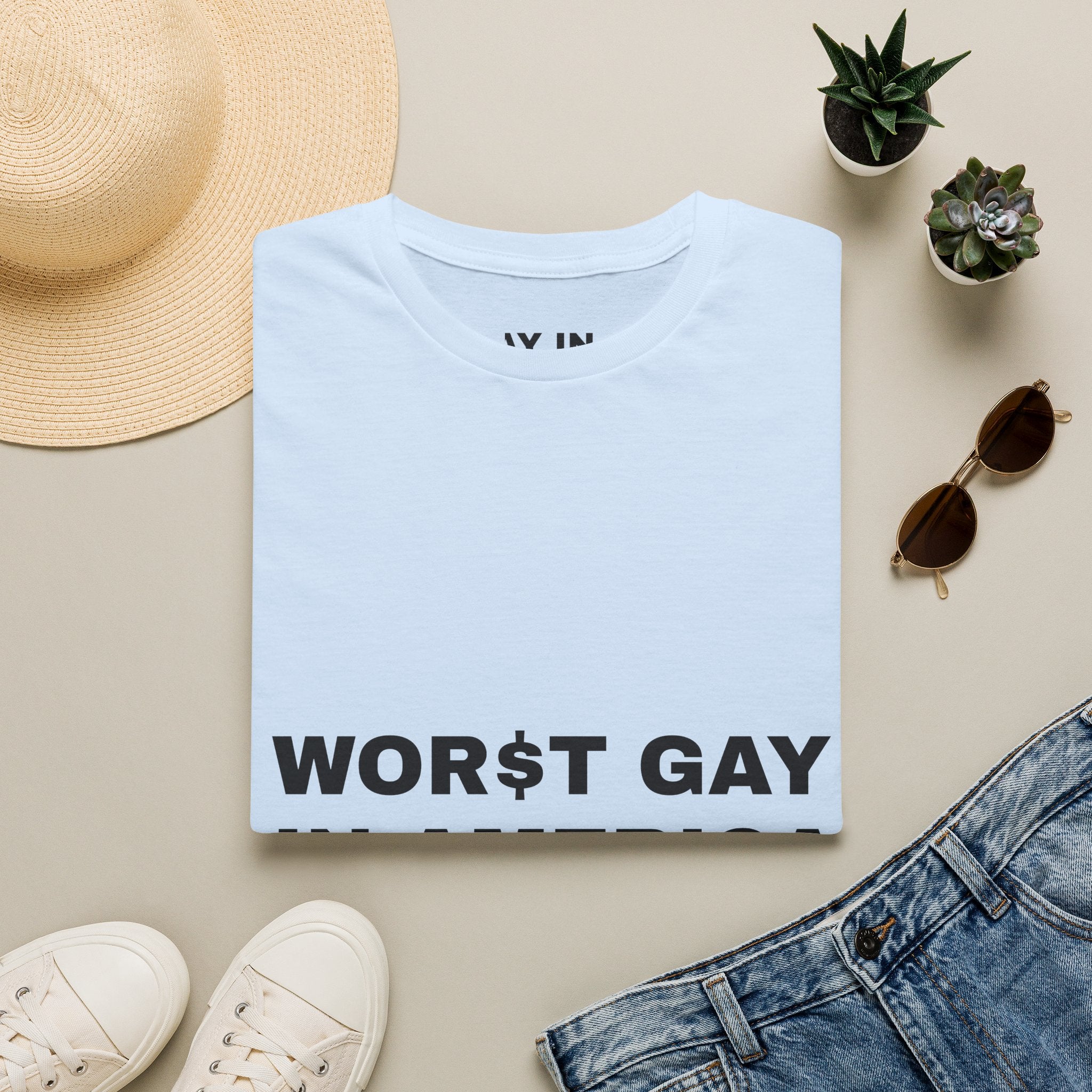 T-Shirt — "Worst Gay in America" Graphic Tee