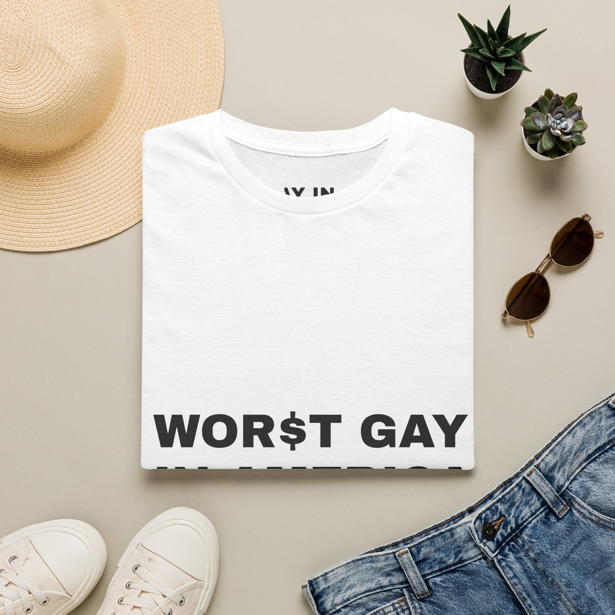 T-Shirt — "Worst Gay in America" Graphic Tee