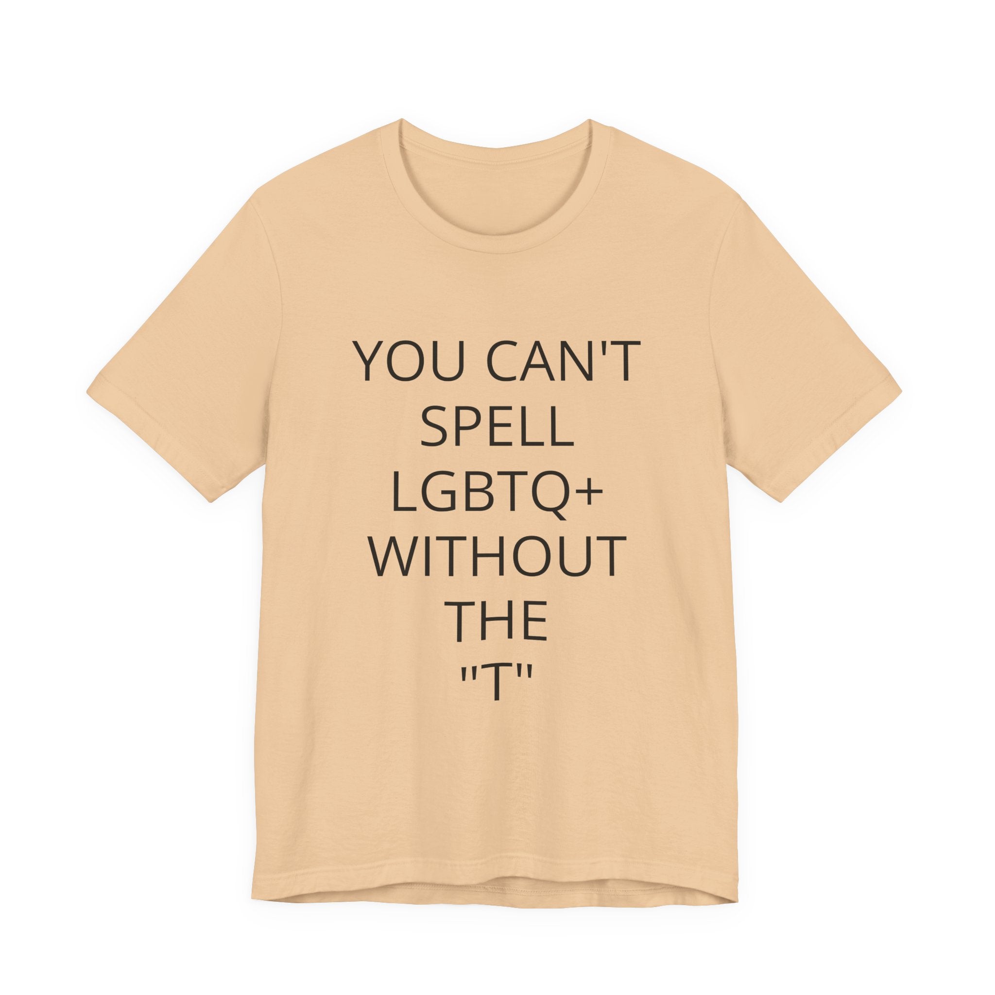 T-Shirt — "You Can't Spell LGBTQ Without the T" Minimal Pride Tee